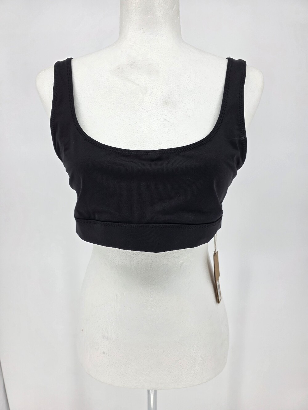 SKIMS Recycled Swim Scoop‎ Neck Bikini Top Black XL NWT